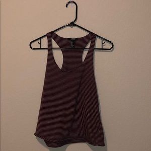 maroon & white loose tank top